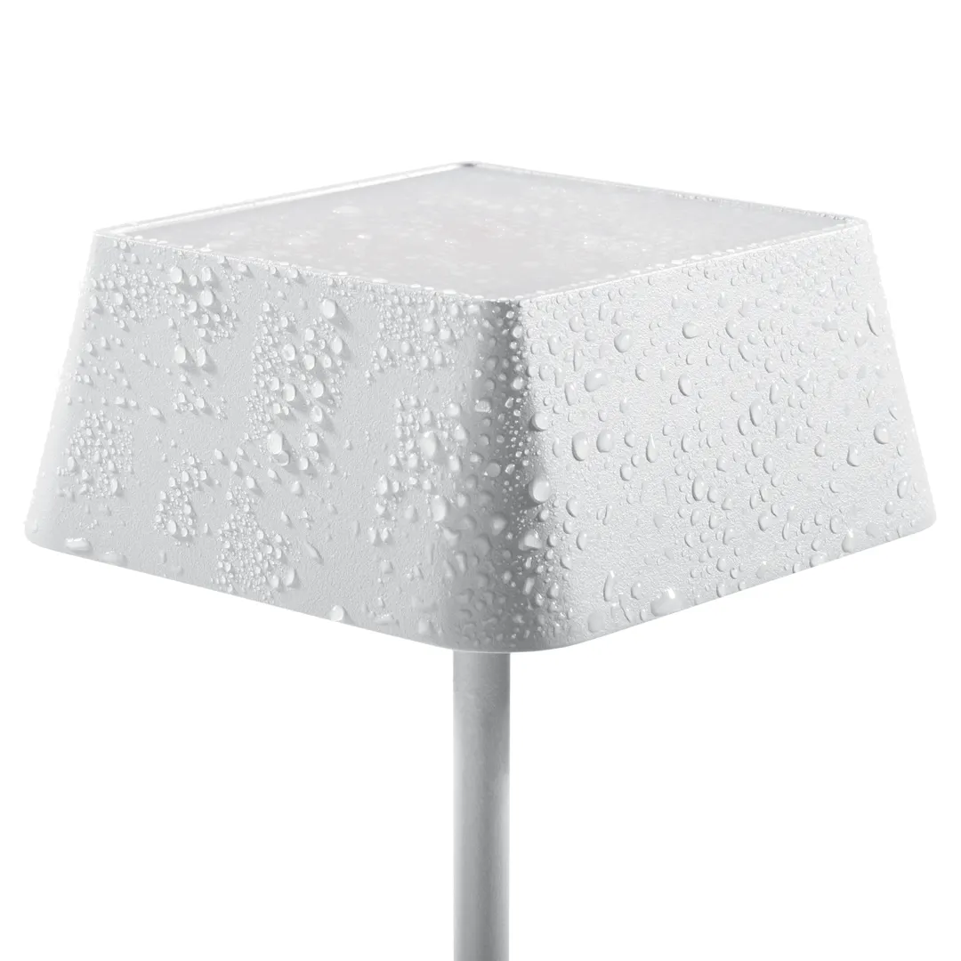 Original Wood Seating SQUARE-WHITE Table Lamp, Wireless Charging, IP65, 181 Lumens, LED, White
