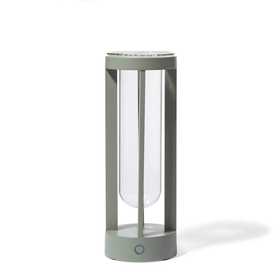 Original Wood Seating VASE-GREEN Lamp – Glass Shade, Contact Charging, Outdoor, 280 lm, Green Finish
