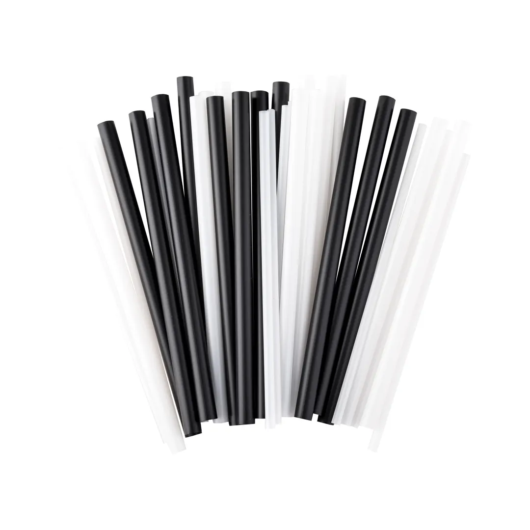 TableCraft Products 100129 - 7-3/4" Paper Drinking Straws, 6mm Thick, Solid White, 500/Pack