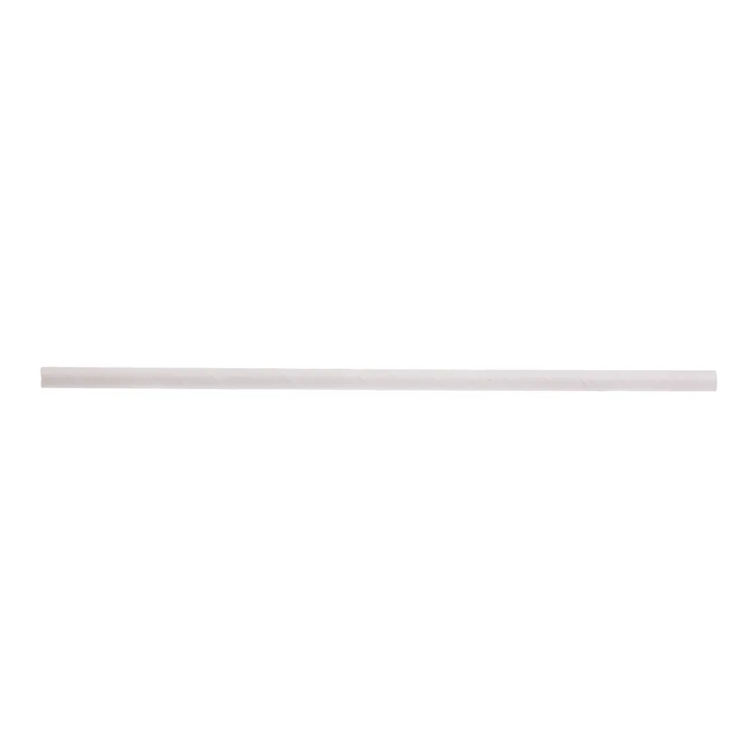 TableCraft Products 100129 - 7-3/4" Paper Drinking Straws, 6mm Thick, Solid White, 500/Pack
