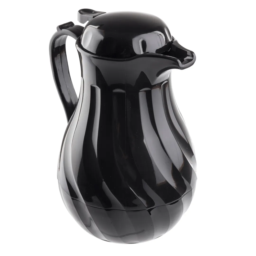 TableCraft Products 1001501 Connoisserve Coffee Decanter, 64 oz Black, Triple Wall, Thumb‑Press