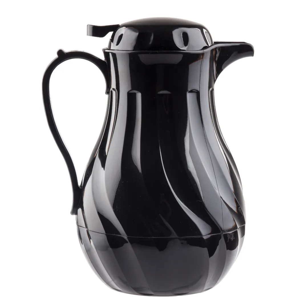 TableCraft Products 1001501 Connoisserve Coffee Decanter, 64 oz Black, Triple Wall, Thumb‑Press
