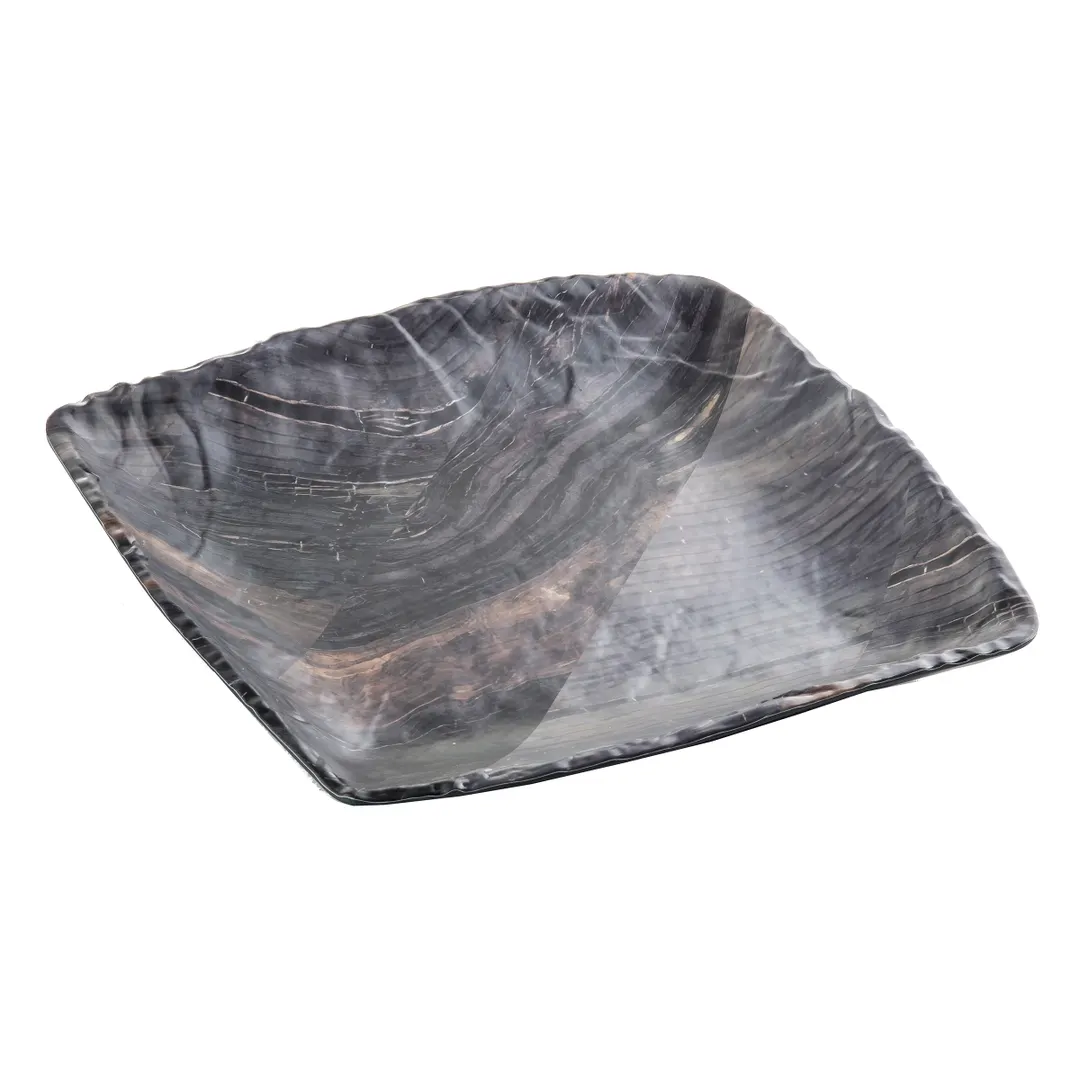 TableCraft 10021 Serving & Display Tray, 10" x 9-3/4" Square, Melamine Barnwood Patterned