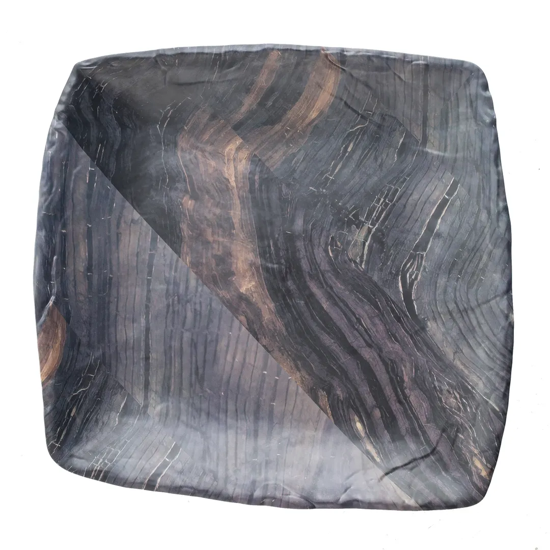 TableCraft Products 10023 - 15" x 14-1/2" Square Melamine Serving Tray, Barnwood Pattern
