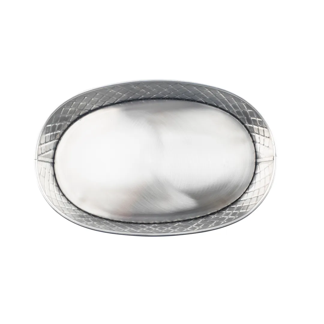 TableCraft Products 10036 Lattice Collection™ Oval Platter, 9-1/2" x 6" x 2-1/8", Stainless Steel