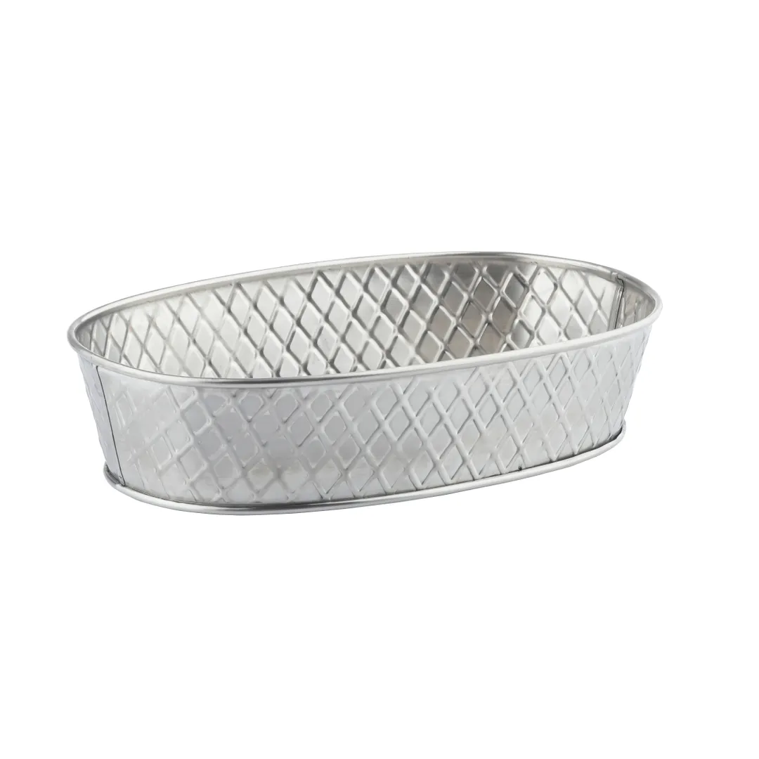 TableCraft Products 10036 Lattice Collection™ Oval Platter, 9-1/2" x 6" x 2-1/8", Stainless Steel