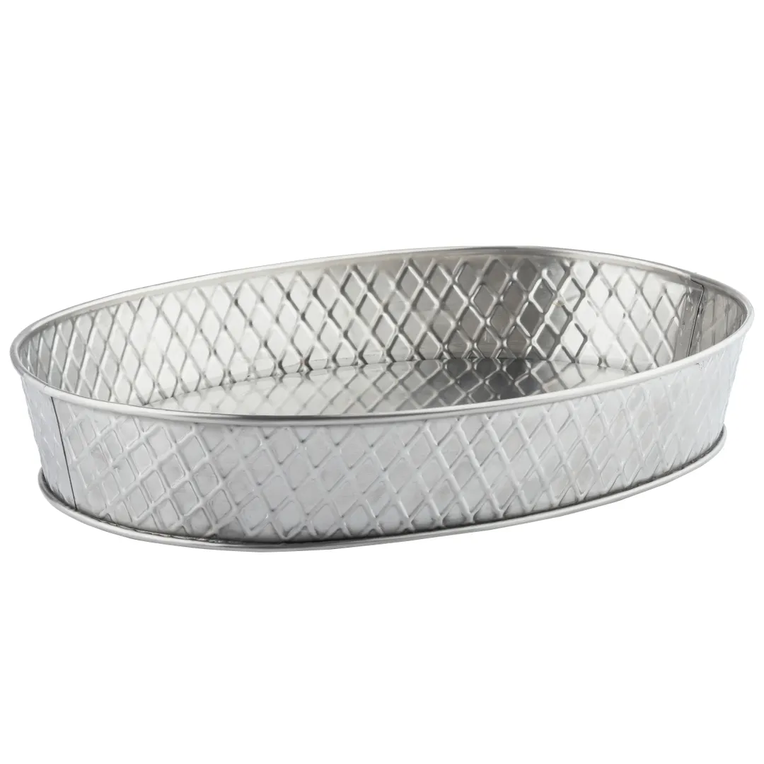 TableCraft Products 10037 Oval Platter, 12" x 9" x 2-1/8", Stainless Steel Finish