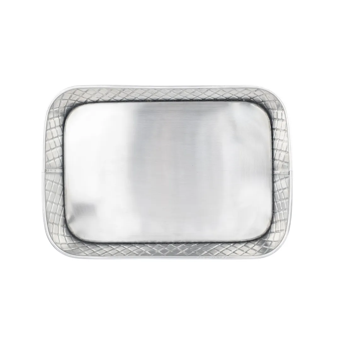 TableCraft Products 10038 - Stainless Steel Lattice Platter, 9-1/2" x 6-1/2" x 1-1/2"