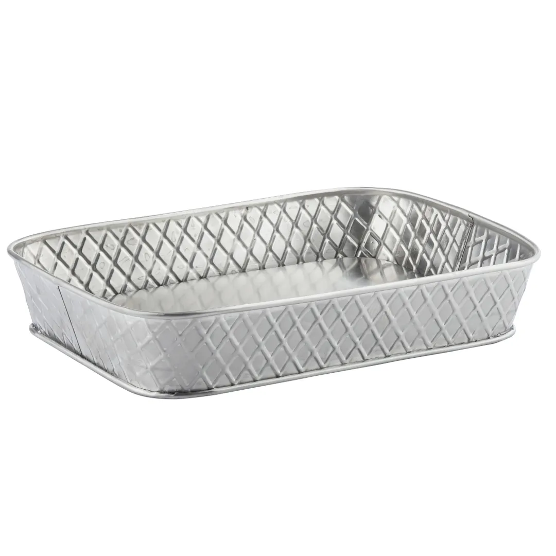 TableCraft Products 10038 - Stainless Steel Lattice Platter, 9-1/2" x 6-1/2" x 1-1/2"