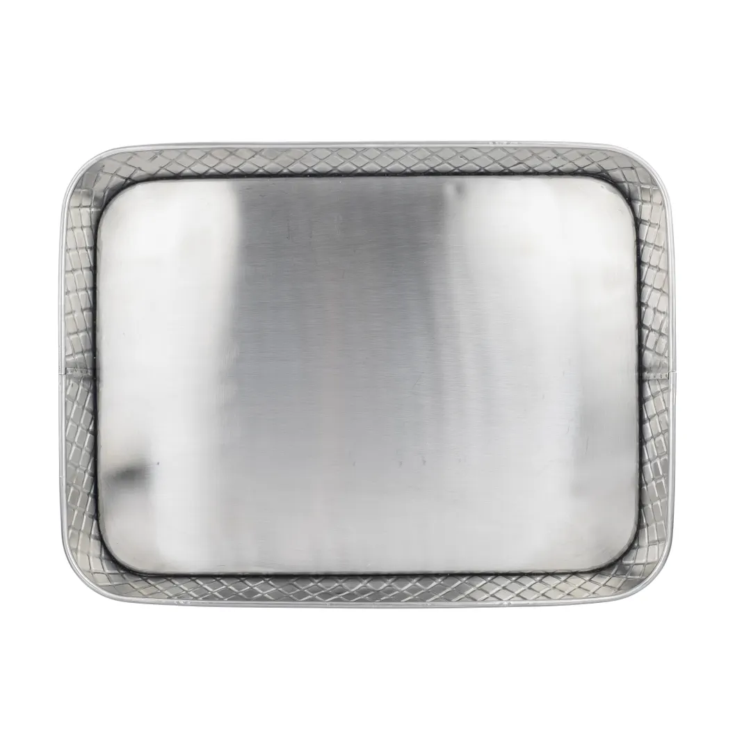 TableCraft Products 10039 Rectangular Platter, 12" x 9" x 1.5" Stainless Steel Silver Finish