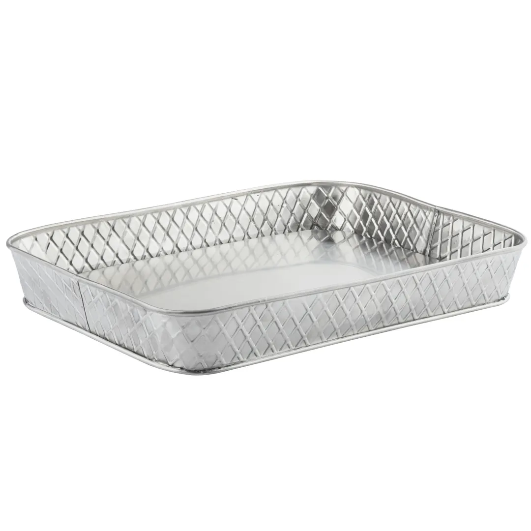 TableCraft Products 10039 Rectangular Platter, 12" x 9" x 1.5" Stainless Steel Silver Finish