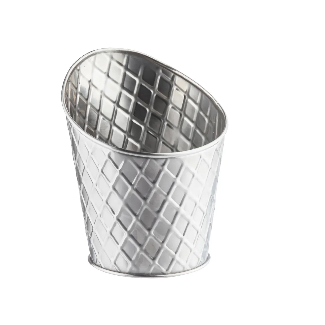 TableCraft Products 10042 - Lattice Fry Cup, 10 oz, 3-3/4" Dia x 4-3/4" H, Stainless Steel