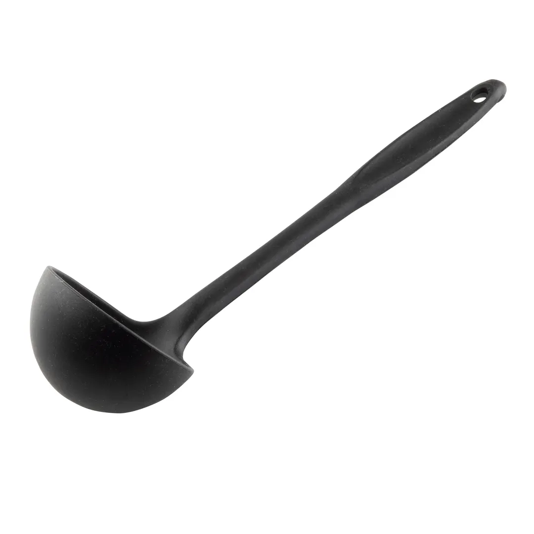 TableCraft 10052 - 4 oz Stainless Steel Ladle, 12-1/8" Length, Silicone Handle, 1-Piece