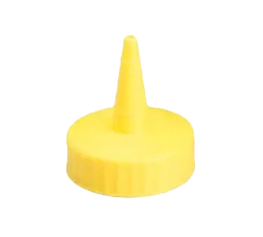 TableCraft Products 100TM - 38mm Yellow Cone Tip Squeeze Bottle Top Single Tip Dishwasher Safe