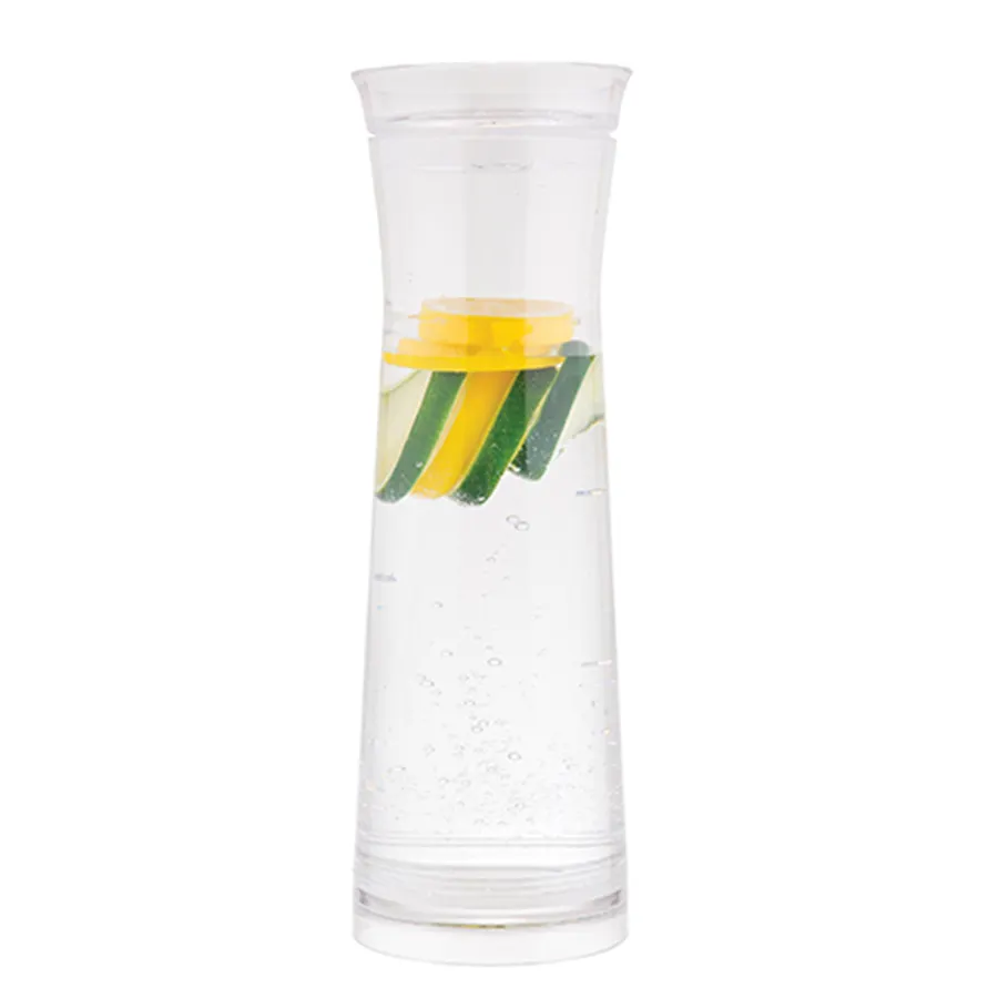 TableCraft Products 10111 - Clear 1-1/4 Qt Plastic Decanter Carafe with Gravity Flow and Strainer