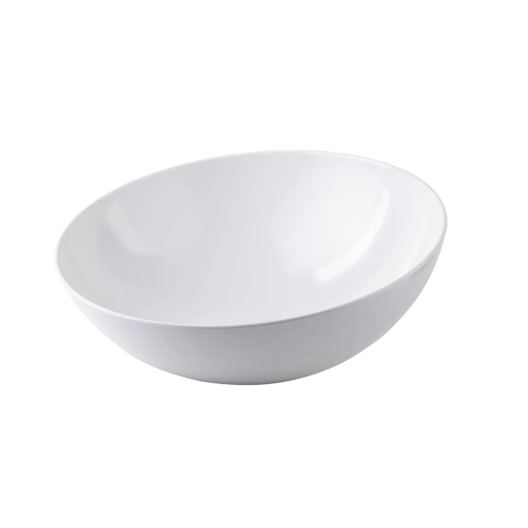 TableCraft 10184W 11-Qt White Melamine Bowl, 18-1/4" Dia x 7-3/8" H, Round Dinnerware