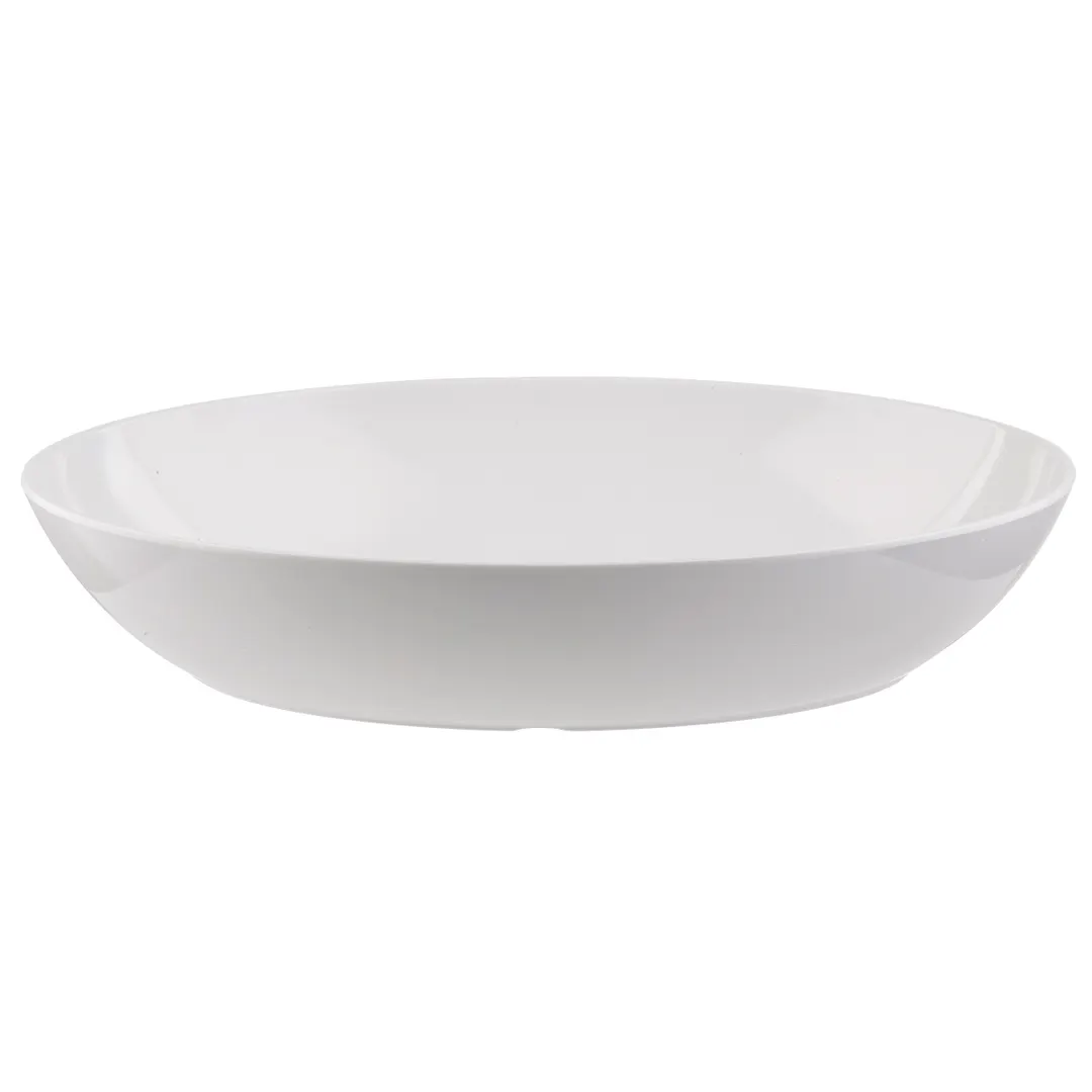 TableCraft Products 1025002 - Oval Bowl, 3 Qt (96 oz) 14" x 10", White, Safe, Resistant to 158°F