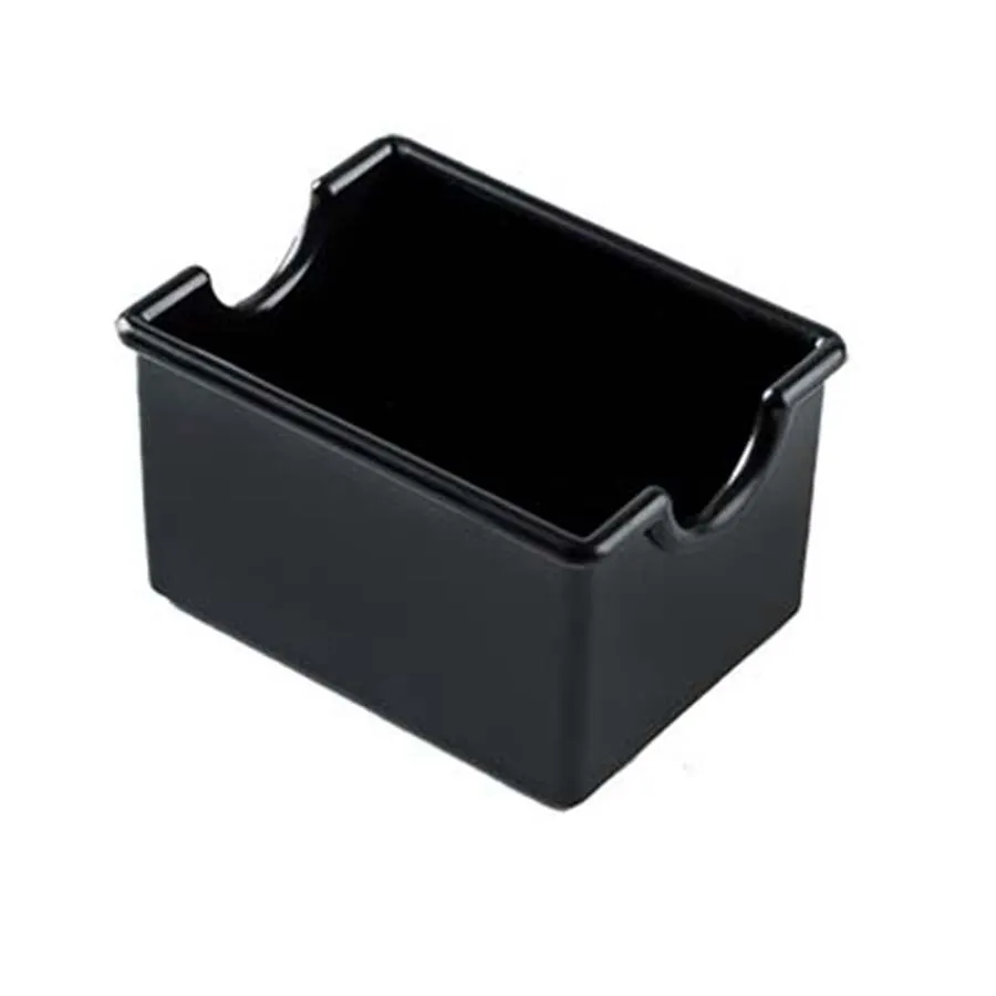 TableCraft 10309 Sugar Packet Holder, 3-1/4" x 2-1/2" x 2", Black Plastic, Dishwasher Safe - 1/Pack