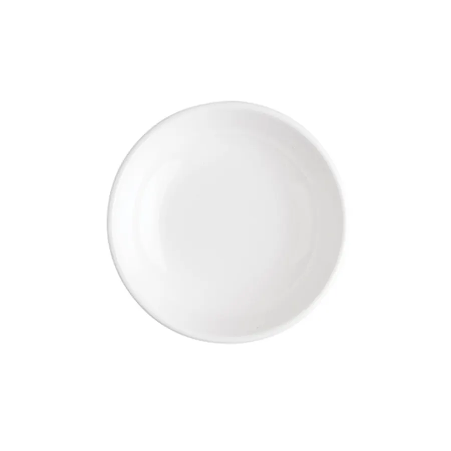 TableCraft Products 10311W - 4" x 4" Mini White Melamine Coupe Plate, 3-1/4 oz., Dishwasher Safe