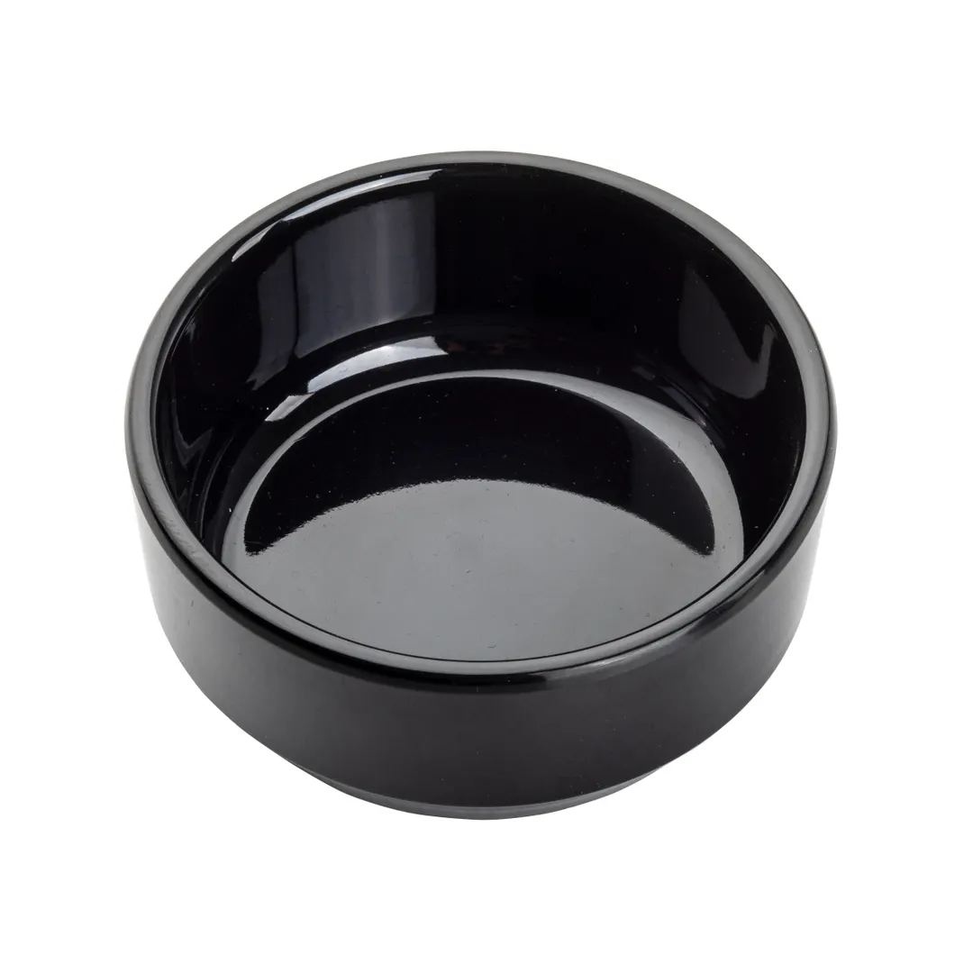 TableCraft 10312BK - 3oz Black Melamine Mini Round Bowl, 3" Dia x 1-1/4" H, Dishwasher Safe