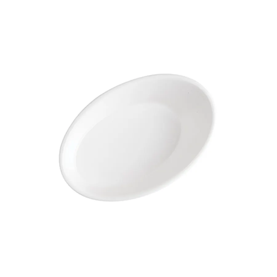 TableCraft 10313W - Oval Plastic Bowl, 3‑1/2" x 2‑1/4" x 1‑1/8", 3/4 oz Capacity, White Melamine