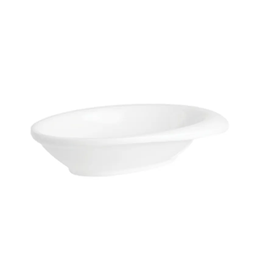 TableCraft Products 10314W - Mini Oval White Melamine Bowl, 1.5 oz (0.1875 qt), 4" x 2-7/8" x 7/8"