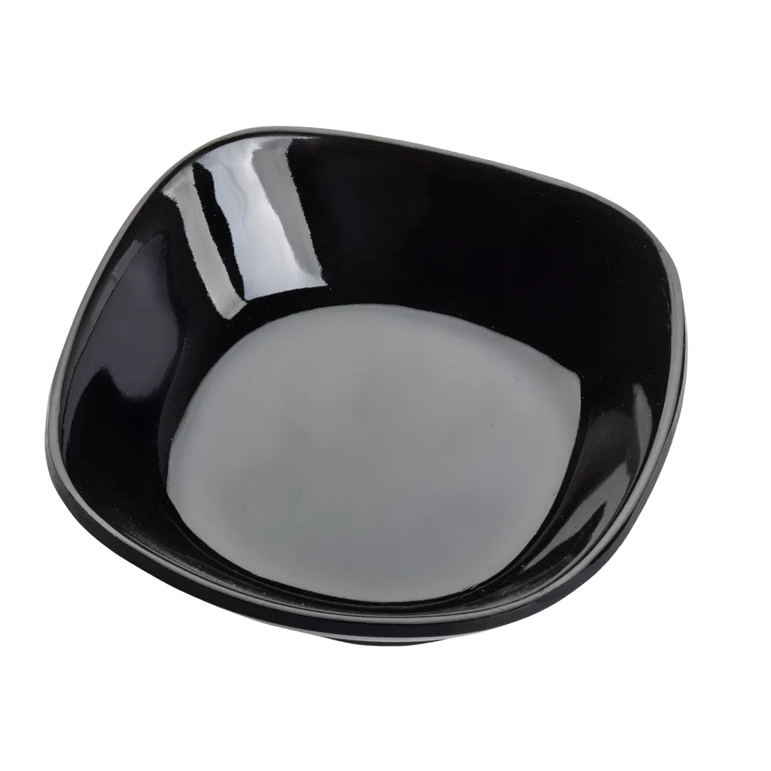 TableCraft 10315BK - Black Square Melamine Mini Bowl, 1.5 oz, 2-3/4" x 2-3/4" x 7/8", Dishwasher Safe