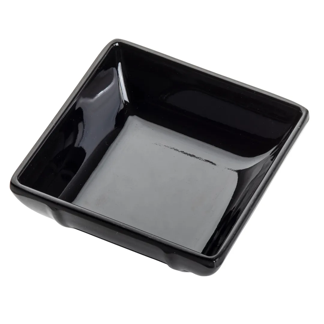 TableCraft Products 10316BK - Square Melamine Bowl, 2.5 Oz (2¼" x 2¼" x 1"), Black, Dishwasher Safe