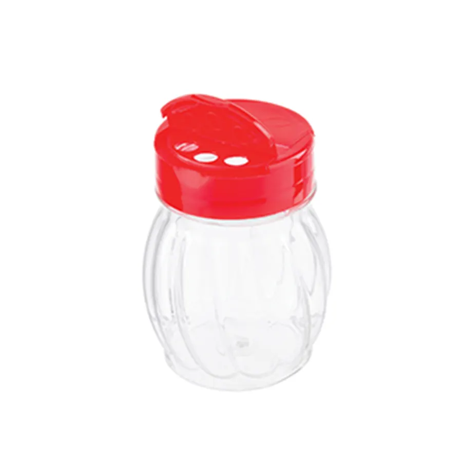 TableCraft Products 10330 Shaker, 6‑Ounce Red Flip‑Top Plastic Dredge, No‑Handle, 6‑9 oz Capacity