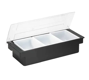 TableCraft Products 104 - 3-Compartment Black Bar Condiment Holder 19-1/2" x 6" x 4-1/2",ABS Plastic
