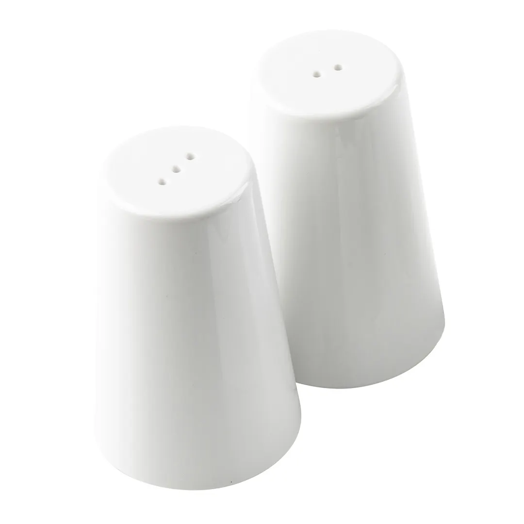 TableCraft 10418 - Sierra Collection Salt & Pepper Shaker, Single, Melamine White, Plastic Jar, Set