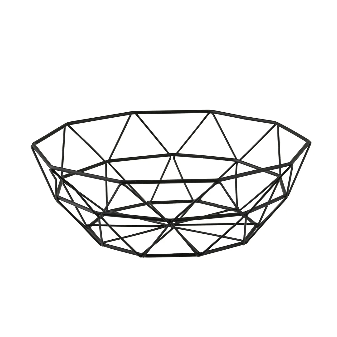 TableCraft 10464 - 10" Round Food Display Basket, 3-1/2" High, Powder Coated Black Steel