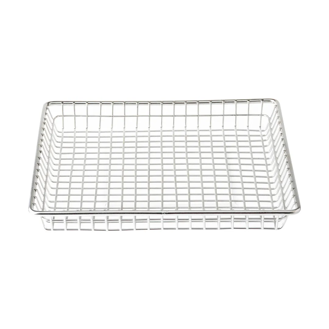 TableCraft Products 10522 Square Wire Serving Basket, 9" x 9" x 1", Stainless Steel Construction