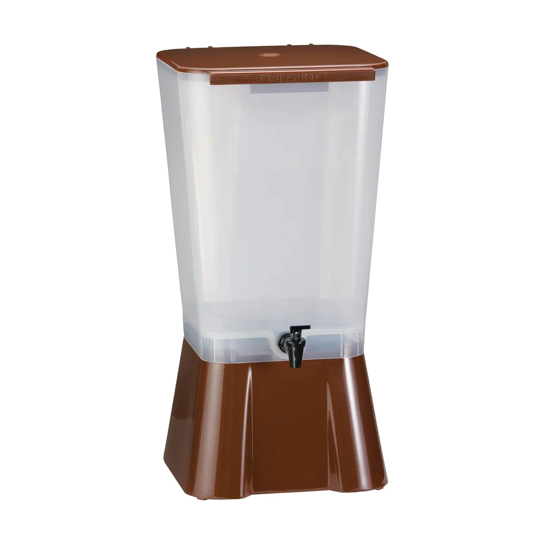 TableCraft 1054 - 5-Gallon Beverage Dispenser, 10-7/8" x 12-1/2" x 22-1/4", Brown Poly, FDA Approved