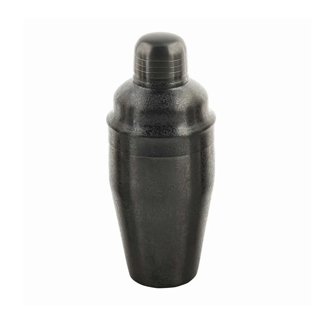 TableCraft Products 10552 Cocktail Shaker, 18 oz, 3-Pc, 18/8 Stainless, Black, 3.5" dia x 8"H