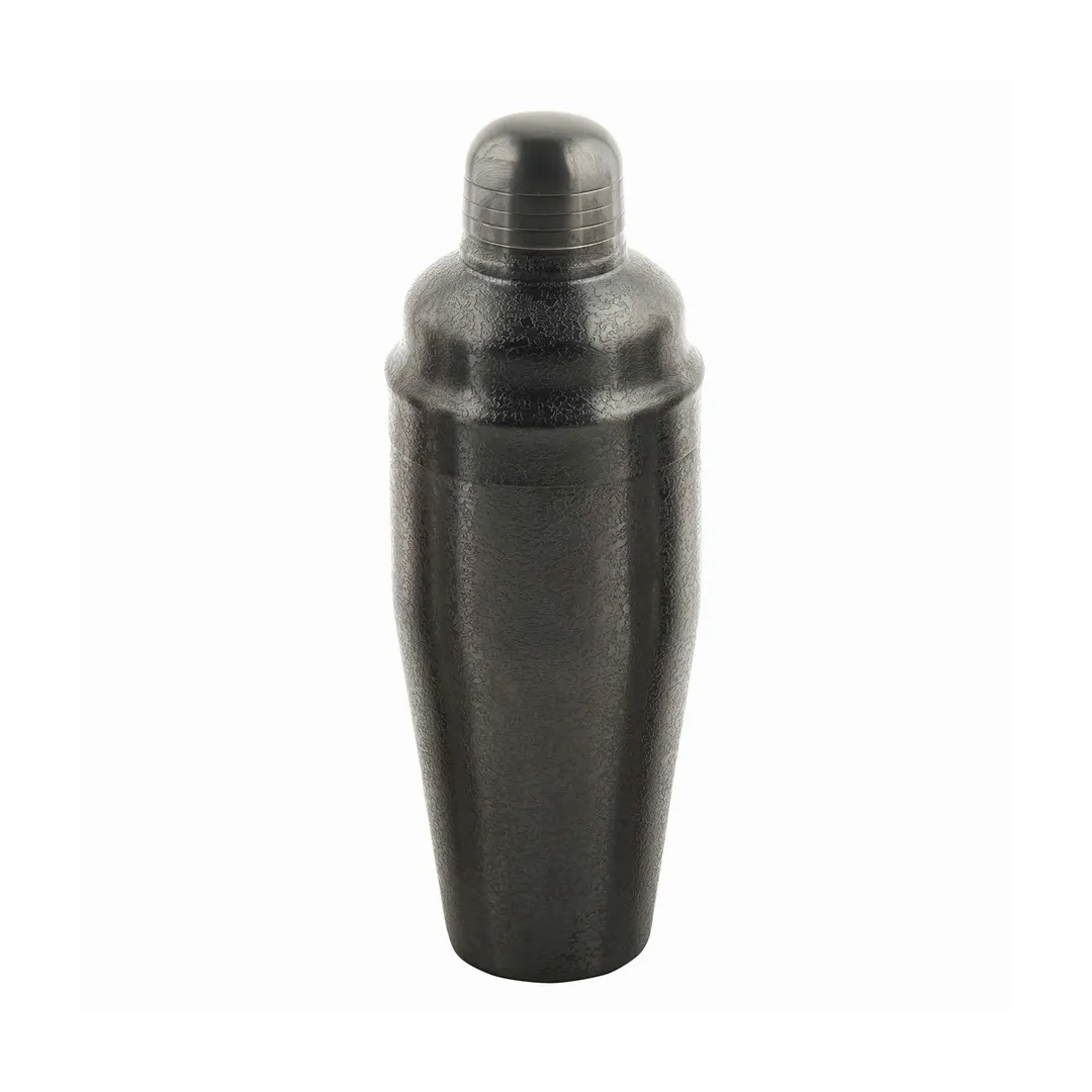 TableCraft Products 10553 - 24oz 3-Piece Black Acid Etch Stainless Steel Cocktail Shaker, 3-3/4" Dia x 10" H