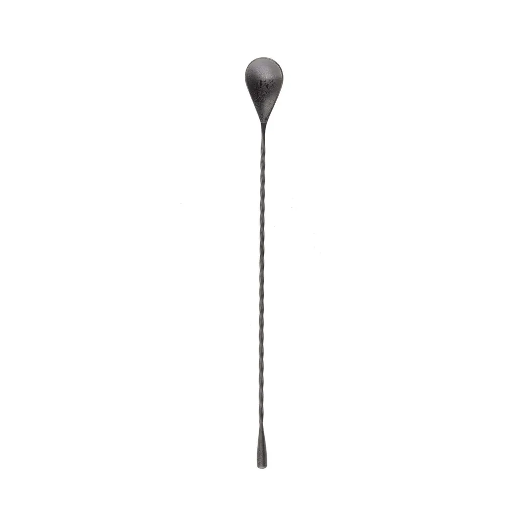 TableCraft Products 10558 Bar Spoon, 12"L, Black Acid Etch Finish, 18/8 Stainless Steel