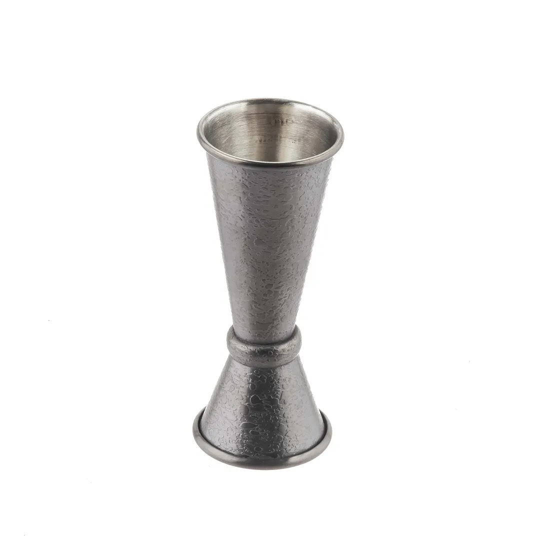 TableCraft Products 10560 Jigger, 0.5 oz & 1 oz, 1-3/4"×2-7/8" H, Black Acid Etch, Stainless Steel