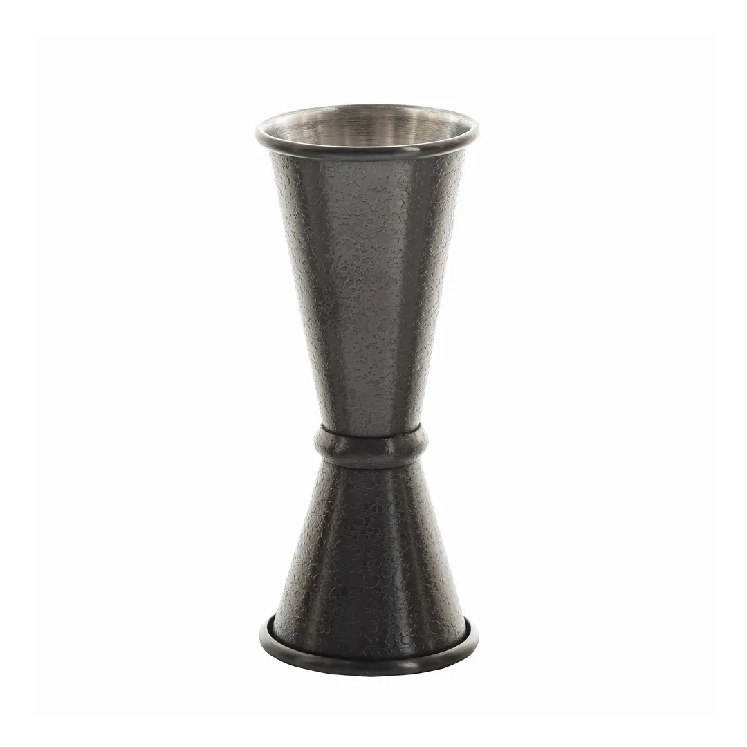 TableCraft 10562 Jigger – 1 oz & 2 oz, 1-7/8" Dia. x 4-7/8" H, Black Acid Etch, 18/8 SS