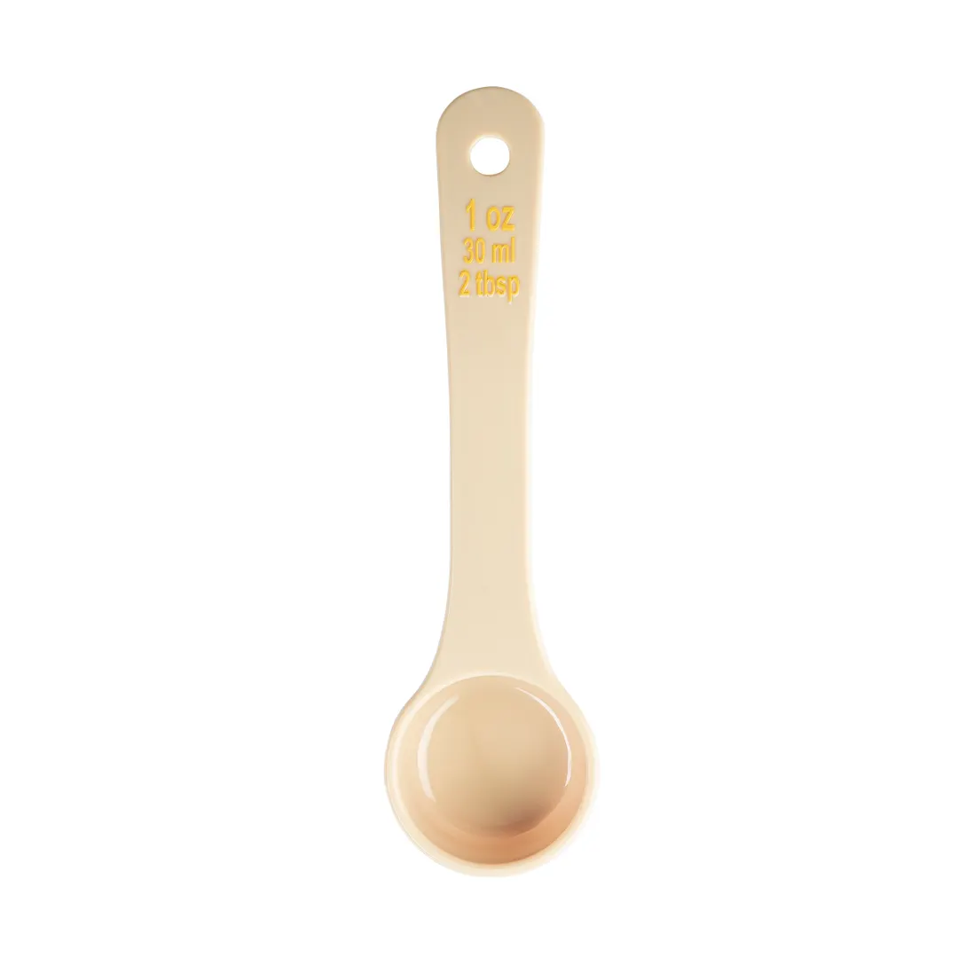 TableCraft 10638 - 1oz Solid Portion Control Spoon, 7.375" x 2" x .875", Beige Polycarbonate