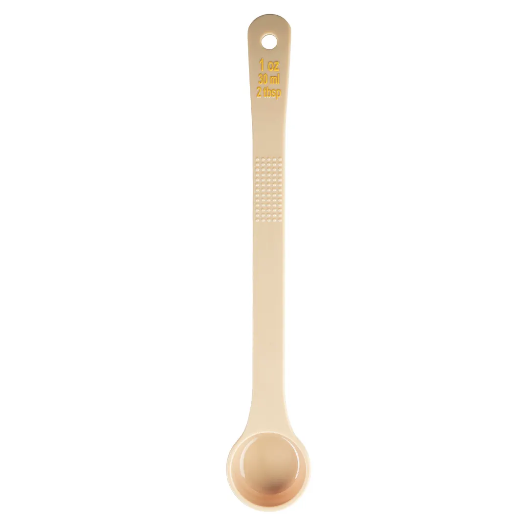 TableCraft 10640 1 oz Portion Control Spoon, Polycarbonate, Beige Handle, 11.625" x 2" x .875", NSF