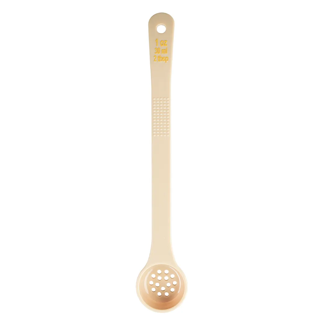 TableCraft 10641 Portion Control Spoon, 1 oz, 11.625" x 2" x .875", Perforated, Handle, Plastic, NSF
