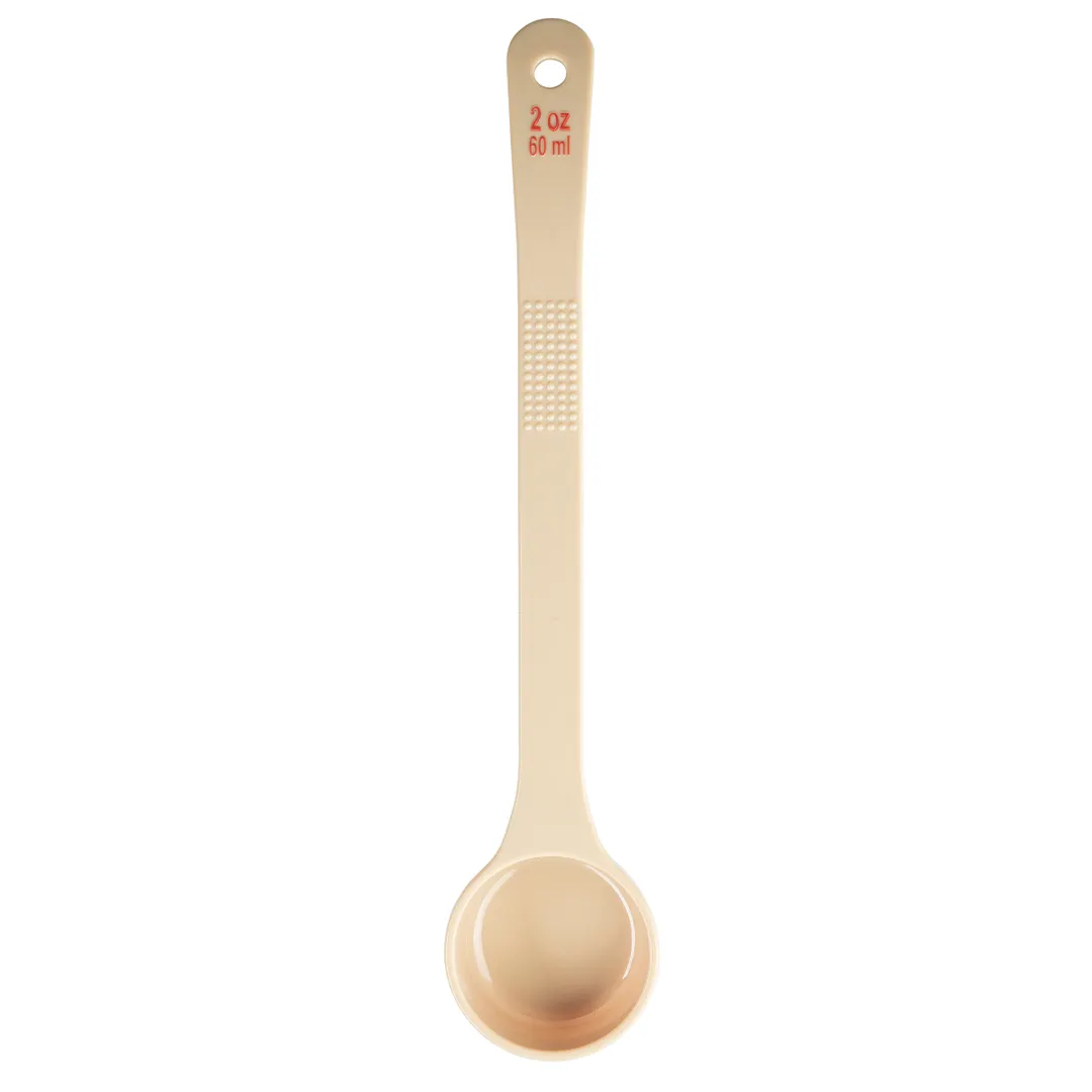 TableCraft Products 10644 Serving Spoon, 2 Oz Plastic, Beige Handle Red Markings 12" x 2.5" x 1" NSF