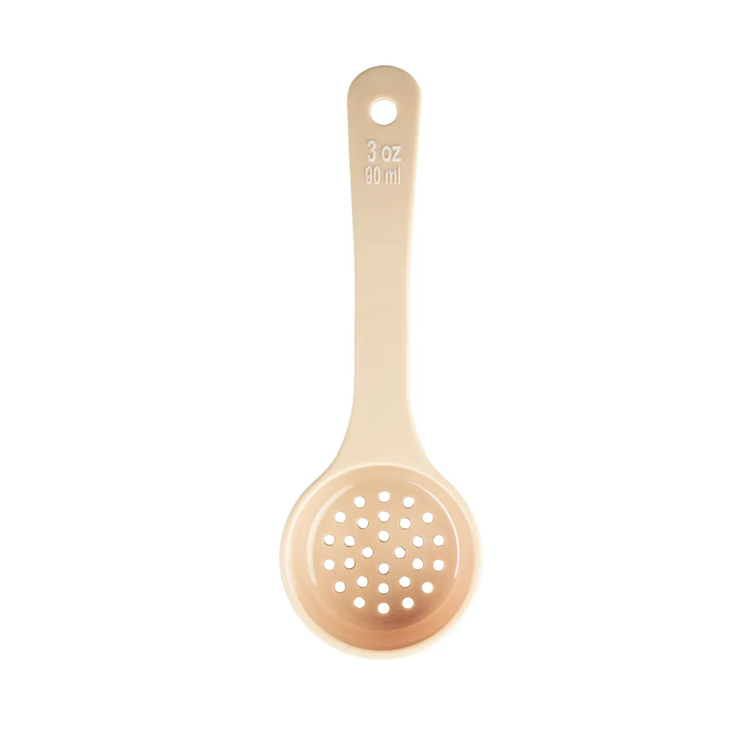 TableCraft Products 10647 Portion Control Spoon, 3 oz Perforated, 8.125" Length, Polycarbonate Beige