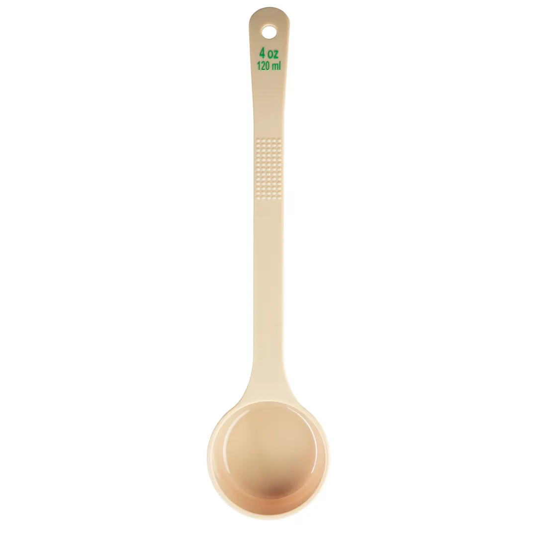 TableCraft 10652 Portion Control Spoon, 4 oz, 12.625" x 3" x 1.5", Solid Polycarbonate, Beige