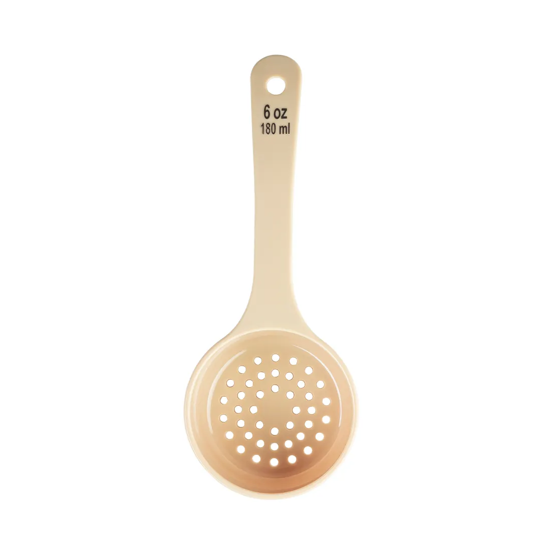 TableCraft Products 10655 Portion Control Spoon, 6 oz Perforated, 8.75"x3.375"x1.625", Beige