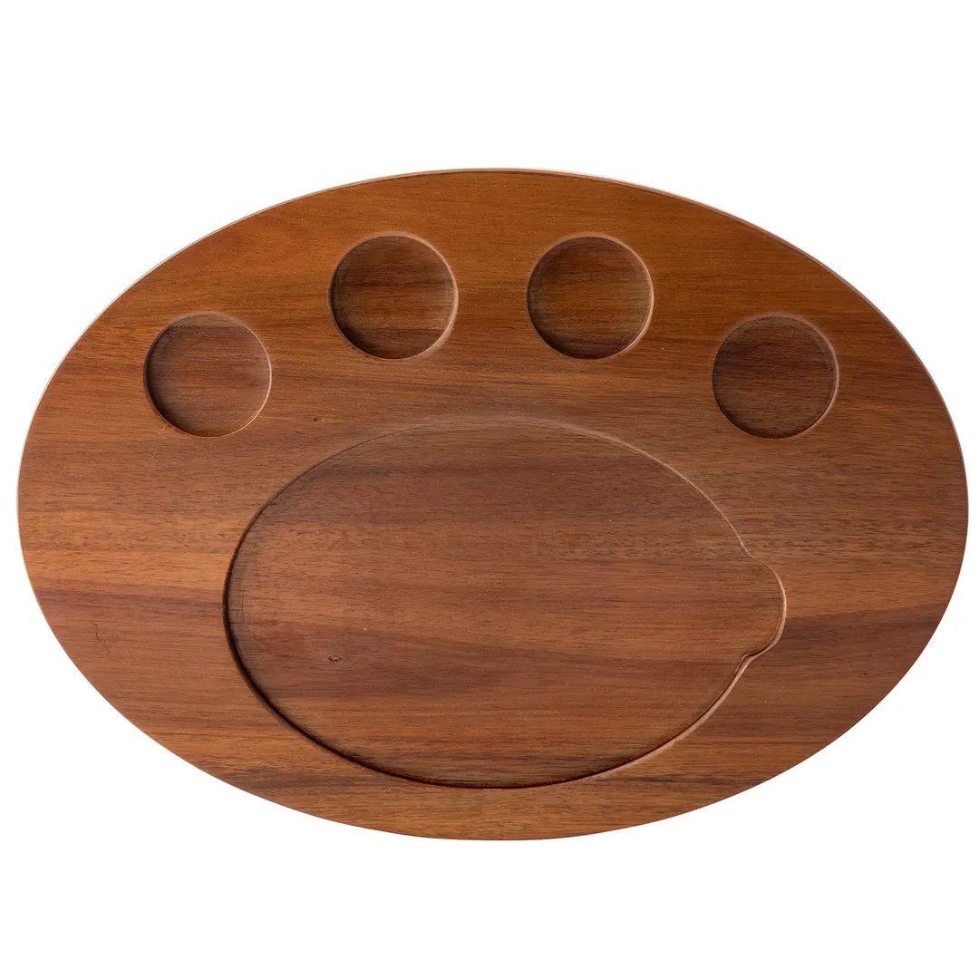 TableCraft Products 10710 Acacia Fajita Serving Board, 17" x 12-1/4" x 3/4", Rectangular Wooden Tray