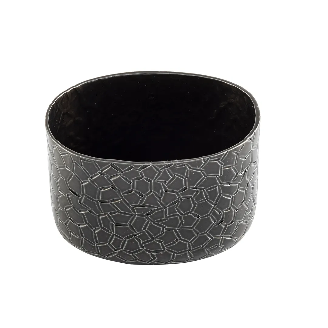 TableCraft 10738 Sugar Packet Holder, Oval 3-1/4" x 2-3/8" x 2-1/8", Aluminum, Black Crackle