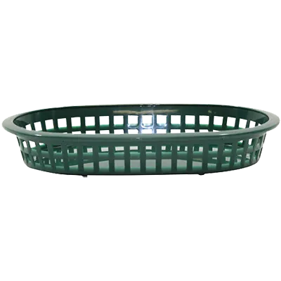 TableCraft 1073FG Basket – 9-1/4"x6"x1-1/2",Green Oval Polypropylene, 150°F Dishwasher/Microwave Safe