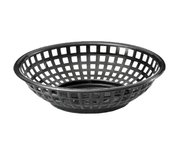 TableCraft Products 1075BK - 8" Black PP Round Serving Basket, Heat‑Resistant, Made in USA